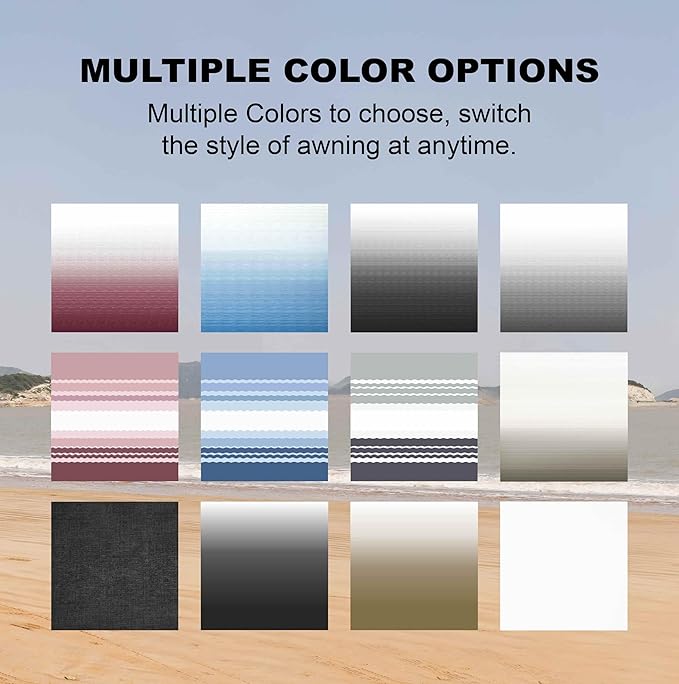 AWNLUX-RV Awning Fabric Replacement - Heavy Duty Weatherproof 4-Ply Vinyl Camper Awning Fabric - Universal Outdoor Canopy for Camper, Trailer, and Motorhome Awnings - Solid White - 18' (Fabric 17'2")