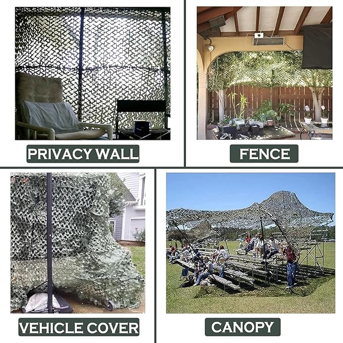 Camo Netting Camouflage Netting 20x20 10x20 10x10 Bulk Roll Burlap Camo Tarp Sunshade Net for Hunting Blind Dinosaur Birthday Jungle MilitaryTheme Party Decoration Camping Shooting