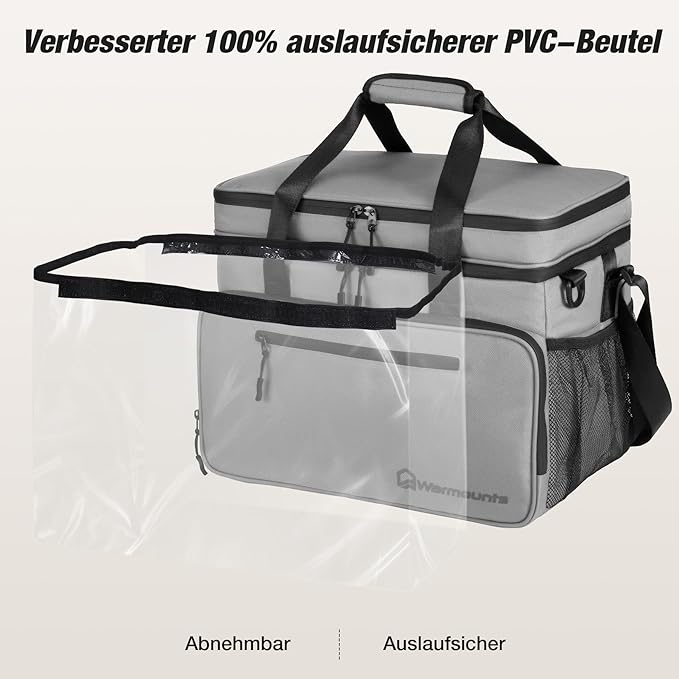 Insulated Cooler Bag 48/75 Cans, Soft Sided Portable Lunch Bag Coolers w/Zippered Top, Leak Proof PVC Interlayer, 5-Layer Insulation Large Ice Chest Bag for Travel, Camping, Beach, Picnic