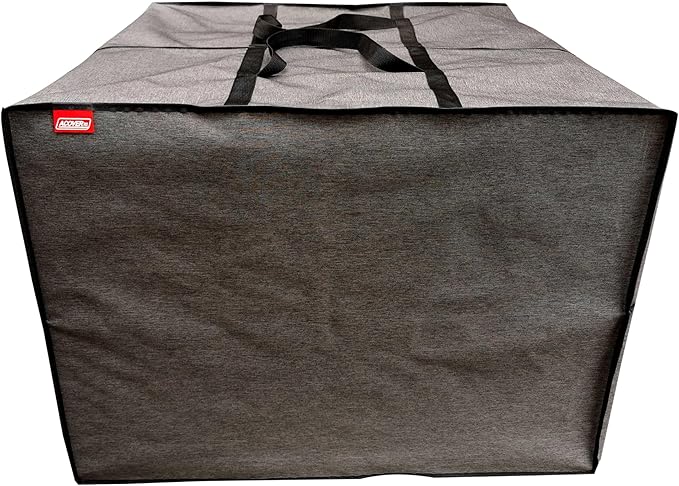 Outdoor Square Cushion Storage Bag, Protective Zippered Storage Bags with Handles, 32''L x 32''W x 24''H Dark Grey