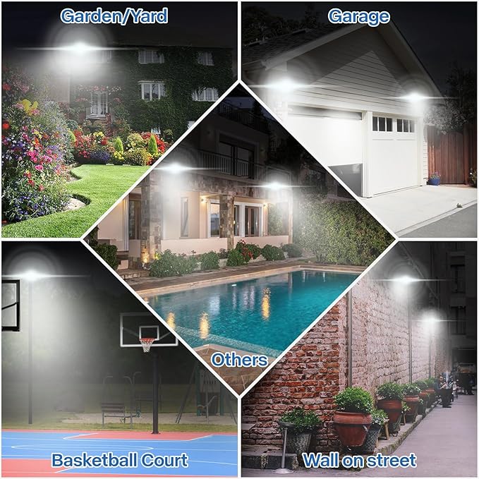 1 Pack 50W Super Bright Flood Light Outdoor, 5000LM LED Work Light with 5.9FT Plug, IP65 Waterproof 6000K Daylight White Outside LED Flood Light with 180Adjustable Bracket for Garage, Yard