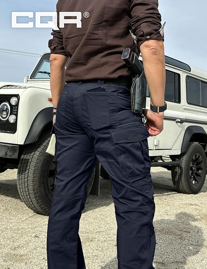 CQR Women's Flex Stretch Tactical Pants, Water Resistant Ripstop Cargo Work Pants with Pockets for Outdoor & Hiking