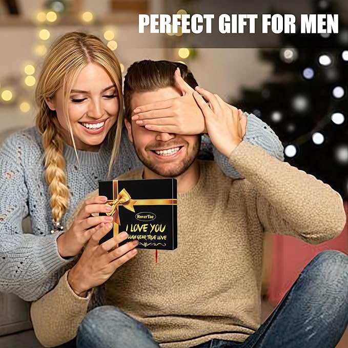 RoverTac Multitools Gift Set – 12-in-1 Multi Tool Hammer, LED Flashlight, Utility Knife in “I LOVE YOU” Gift Box – Tool Gift for Husband, Boyfriend, Him, Men – Camping Gear & Survival Tools