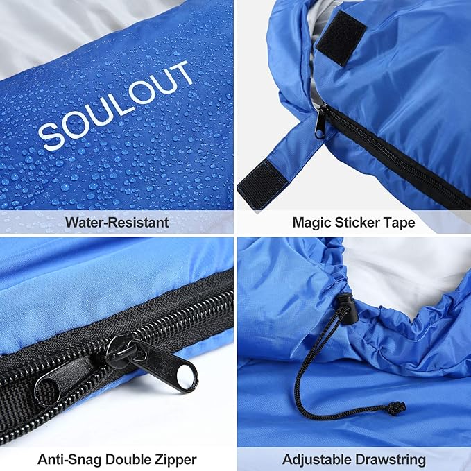 Sleeping Bag,3-4 Seasons Warm Cold Weather Lightweight, Portable, Waterproof Compression Sack Adults & Kids - Indoor & Outdoor Activities: Traveling, Camping, Backpacking, Hiking