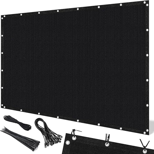 Artpuch 90% Sun Shade Cloth, 6 x 10 FT Pergola Shade Cover Canopy with Grommets, Sun Screen Fabric Tarp for Patio, Outdoor, Garden, Backyard, Black