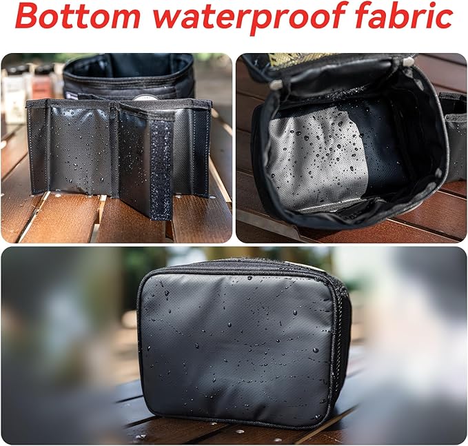 HIKEMAN Camping Portable Spice Set with 9 Spice Containers Pepper & Salt Spice Shakers, Separable Storage Bag for Outdoor Travel Camping BBQ Picnic (Black)