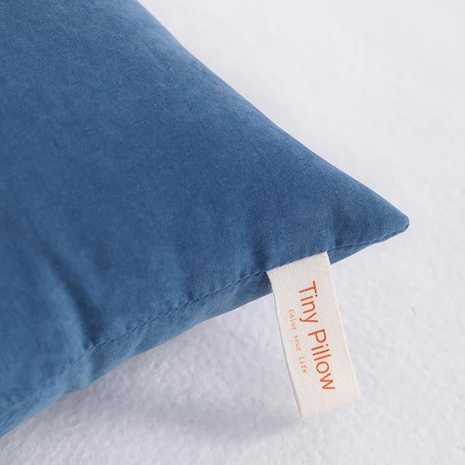 NTBAY Tiny Pillows, Down Alternative 7"x11" Microfiber Mini Pillow for Travel, Pets, Soft Machine Washable Small Pillows for Neck, Wrist, Lumbar and Knee, Denim Blue