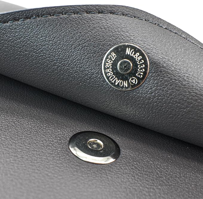 VANRA 1 Piece PU Leather File Folder Vertical A4 Document Holder File Envelope Waterproof Leather Portfolio Case Filing File Organizer for Letter Size with Magnetic Button Closure (Grey)