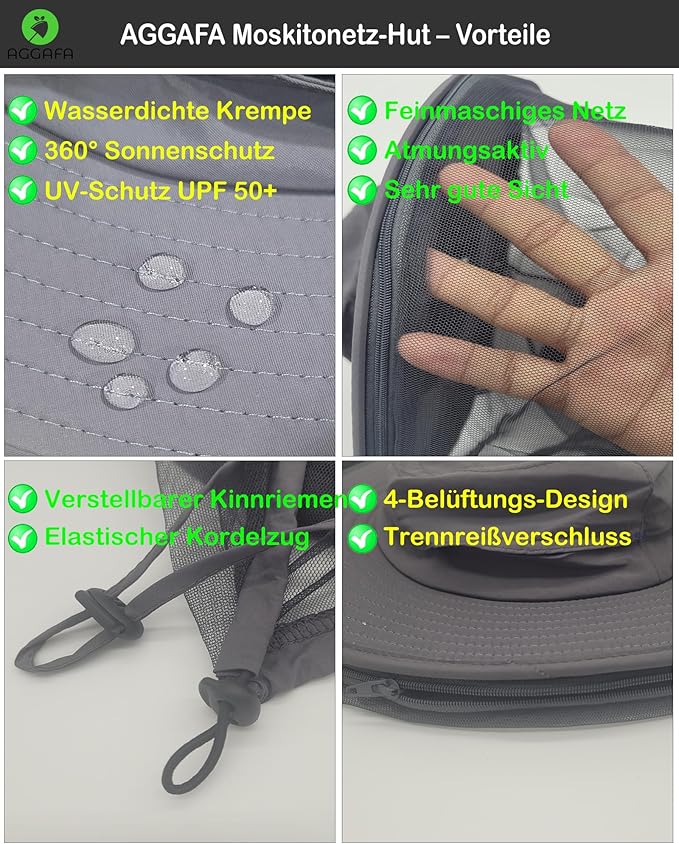 Mosquito Head Net Hat, Providing a Physical Barrier to Help Keep Mosquitoes and Bugs Away from Your Face