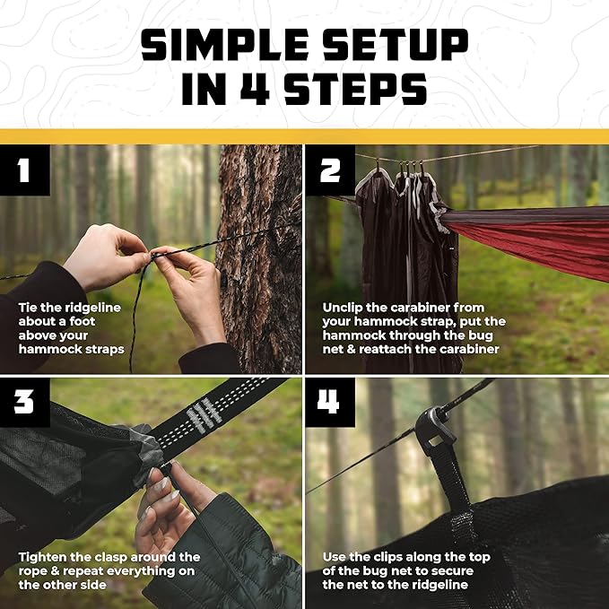 Wise Owl Outfitters Hammock Bug Net – Mosquito Net for Hammock, Lightweight Bug Netting for Camping, Hiking, Backpacking, Forest & Outdoor Use