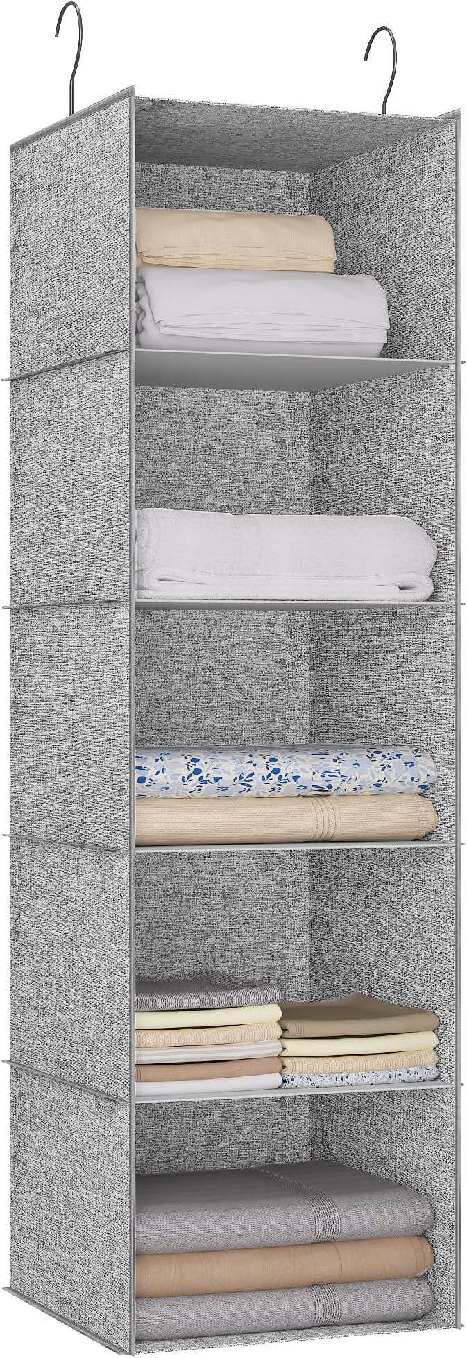 5-Shelf Hanging Storage Closet Organizer, Linen Rv Storage and Organization for Wardrobe, Inside, Camper Accessories, Nursery, Baby Room