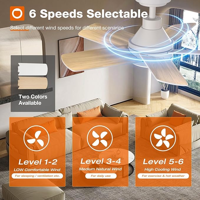 addlon Ceiling Fans with Lights, 32 inch White Ceiling Fan with Light and Remote Control, Reversible, 3CCT, Dimmable, Noiseless, Small Ceiling Fan for Bedroom, Farmhouse, Indoor/Outdoor Use