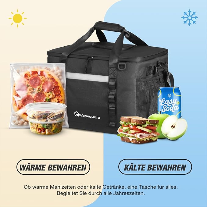 Insulated Cooler Bag 48/75 Cans, Soft Sided Portable Lunch Bag Coolers w/Zippered Top, Leak Proof PVC Interlayer, 5-Layer Insulation Large Ice Chest Bag for Travel, Camping, Beach, Picnic