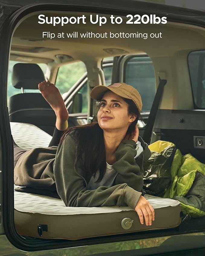 ACACIA 4.3" Thick Self Inflating Sleeping Pad with Foam | Innovative Y-Shaped Telescopic Structure | Ultraportable Camping Mattress | Outdoor Compact Air Mat for Tent Car |