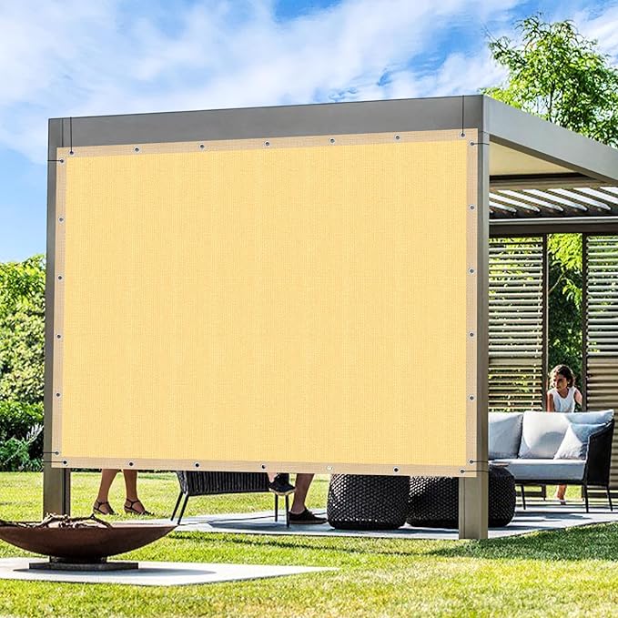 Artpuch Outdoor Pergola Shade Cover 4x18 FT Sun Shade Cloth with Grommets Sand 90% UV Protection Canopy Patio Privacy Screen (Customized Available)