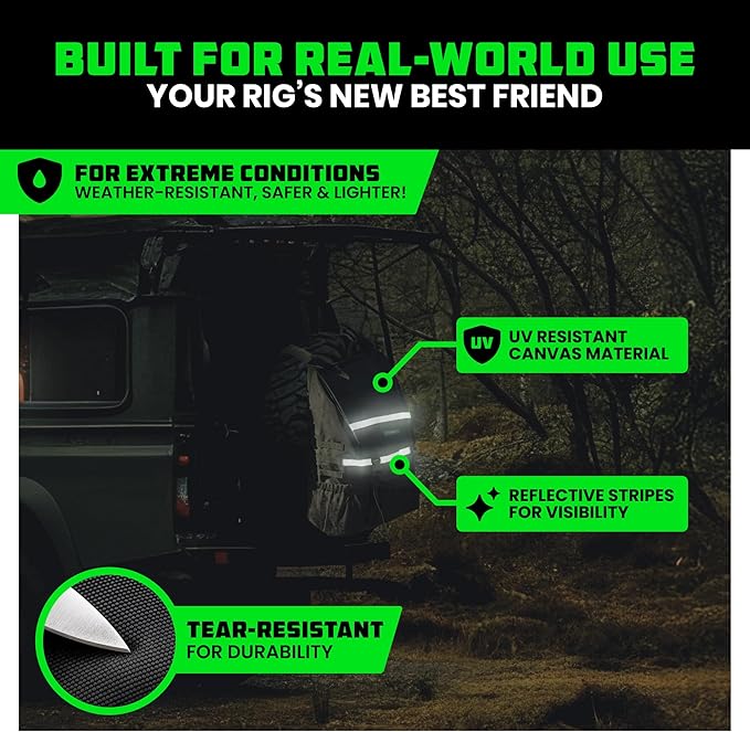 Rhino USA Spare Tire Trash Bag - Ultimate Car Storage Solution For Overlanding Accesories, Firewood, Water, Camping Essentials and More! - Black