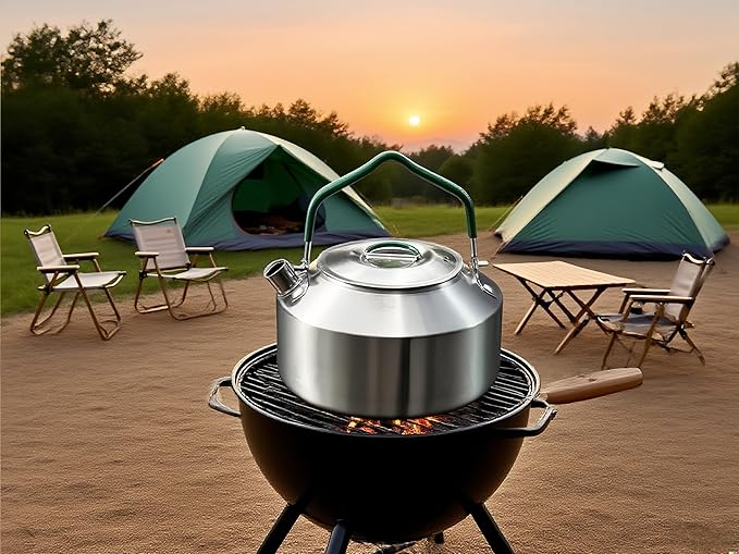 Stainless Steel Camping Cookware, durable, easy to clean, and quick to heat up. Compact camping cookware set, perfect for family picnics, camping, backpacking, hiking.