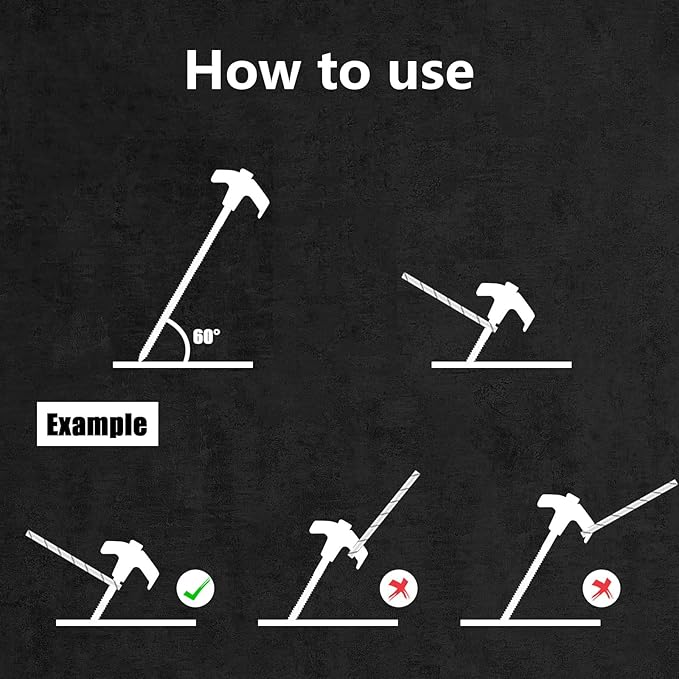 8" Tent Stakes Heavy Duty 12 Pack, Screw in Tent Stakes, Metal Threaded Camping Stakes, Ground Anchors for Canopies, Gardening and Inflatable Decor, with Storage Box and Hex Socket