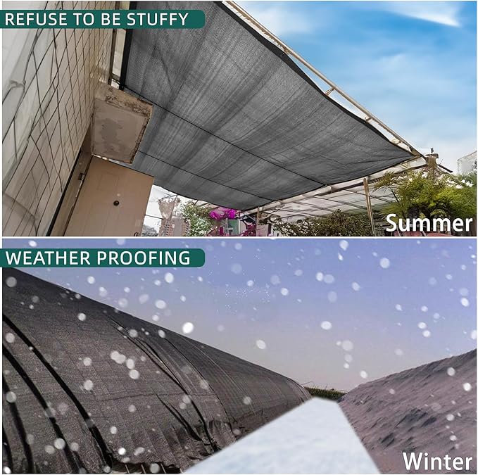 LOVE STORY 6x12FT 90% Black Garden Shade Cloth, Sun Shade Cover Net Mesh Tarp with Grommets, Sunblock Net for Garden,Greenhouse,Plants and Patio