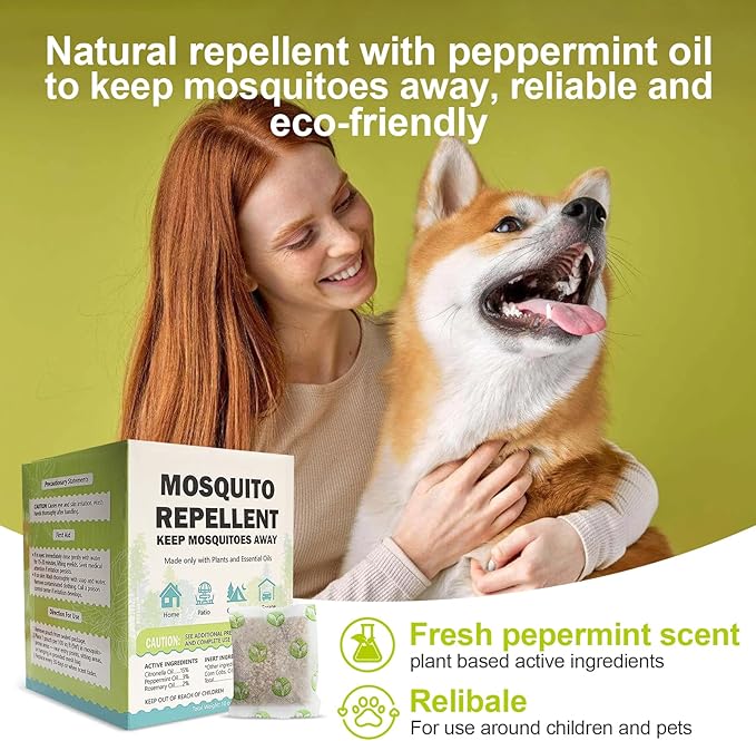Mosquito Repellent Outdoor Patio - Mosquito Repellent Outdoor Powerful Indoor & Outdoor Protection - Mosquito Deterrent for Yard Camping 12 Pack, Green