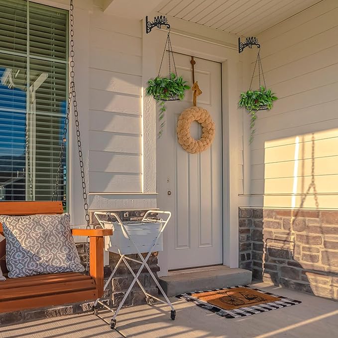 4-Pack Aesthetic Wall Plant Hanger Indoor and Outdoor ??10 Inch Metal Hanging Plant Bracket with Beautiful Bird Pattern ??Heavy Duty Plant Hooks for Hanging Plants, Bird Feeder, Wind Chime, Lantern