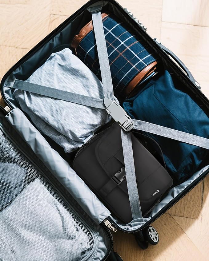 Relavel Toiletry Bag for Men, Hanging Toiletries Bag for Women Water Resistant Dopp Kit Shaving Bag, Travel Essentials Large Capacity Organizer Case for Toiletries Accessories, Black