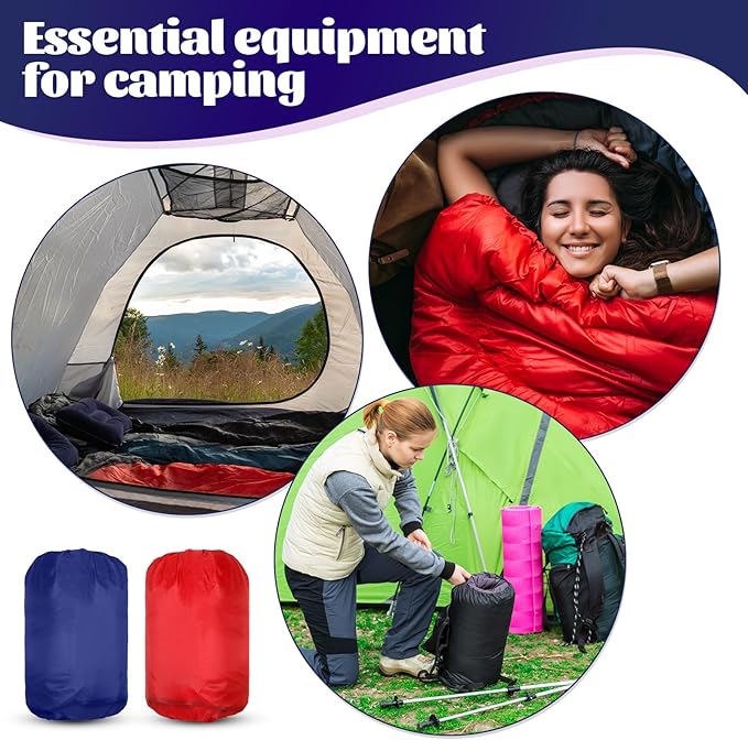 Macarrie 4 Pcs 0 Degree Camping Sleeping Bags Bulk for Adults 4 Season Warm Cold Weather Sleeping Bags with Compression Sack Lightweight Portable Waterproof for Backpacking Hiking Outdoor