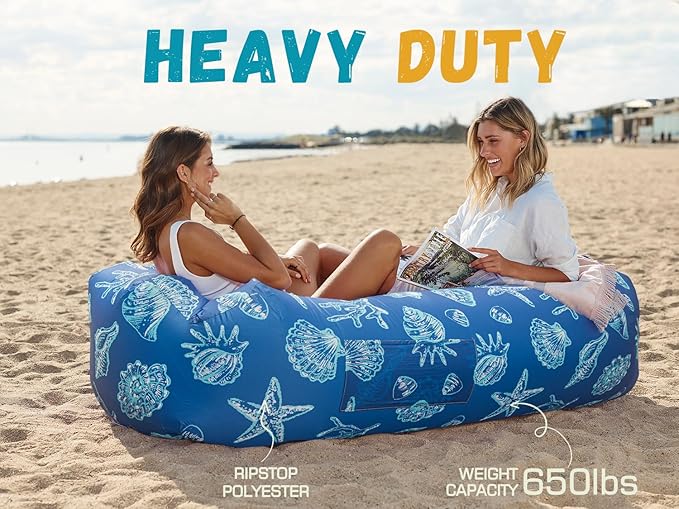 WEKAPO Inflatable Sun Lounger, Air Sofa, Hammock, Portable, Waterproof and Leak-Proof, Ideal for Backyard, Beach, Travel, Camping, Picnics and Music Festivals