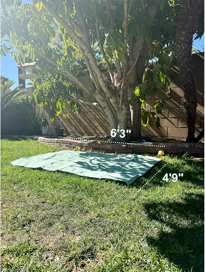 4’9” x 6’3” White Lightweight Water-Resistant Canvas Mat – Picnic, Outdoor, Beach, Park, Camping, Toy Mat