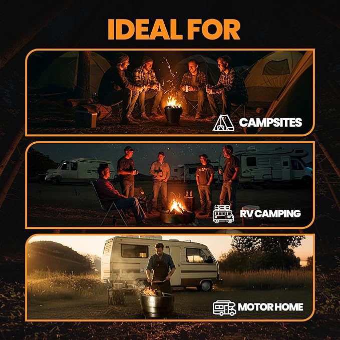 Smokeless Fire Pit for Outdoor Wood-Burning – Portable, Compact & Foldable Design for Camping, Bonfires, Tiny Cabin, Ventless Burn, Solo Pits, and Backyard Use – Stainless Steel, 23-Inch Slinky Stove