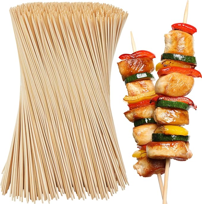 Suclain 1000 Pcs Marshmallow Roasting Sticks 12" Long 5mm Thick, Smores Sticks Bamboo Skewers BBQ Kabob Grilling Barbecue Roasting Camping for Outdoor Fire Pits Campfires