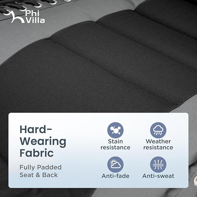 PHI VILLA XXL Oversized Padded Zero Gravity Chair, Foldable Patio Recliner, 30" Wide Seat Anti Gravity Lounger with Cup Holder, Support 400 LBS (Gray)