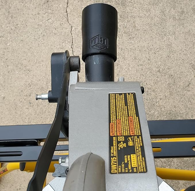 B3D Miter Saw Vacuum Adapter Dust Collection Chop Saw Construction Shop Vac Attachment, Black