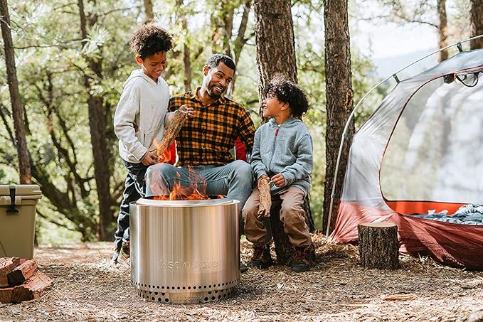 Solo Stove Bonfire with Stand | 19.5" Smokeless Fire Pit, Removable Ash Pan | Portable Stainless Steel Wood Burning Outdoor Fireplace, Ideal for 4–6 People, 21.75 lbs