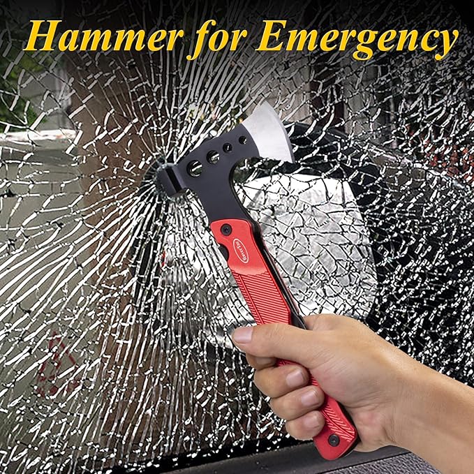 RoverTac Camping Hatchet Multitool Axe Survival Gear, 14-in-1 Multi Tool Axe Hammer Knife Saw Bottle Opener Fire Starter Whistle, Gifts for Men Dad Him, Perfect for Camping Survival Hiking Fishing