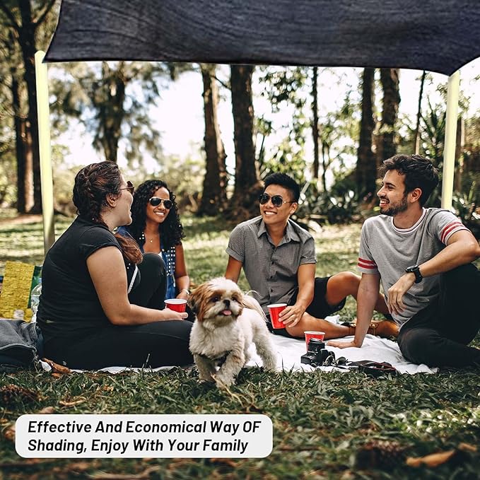 Cool Area 70% Sun Shade Cloth Mesh Tarp with Grommets for Plant Cover 10x20ft Patio Canopy Garden Pergola Greenhouse Car Barn Kennel Black