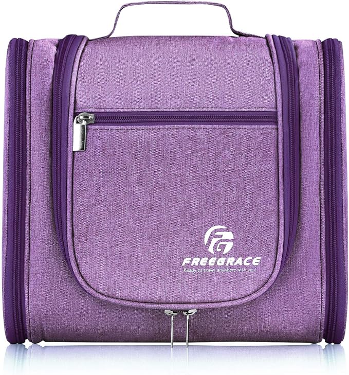 Hanging Toiletry Bag Extra Large Capacity | Premium Travel Organizer Bags For Men And Women | Durable Waterproof Nylon Bathroom, Shower, Makeup Bag For Toiletries, Cosmetics, Brushes