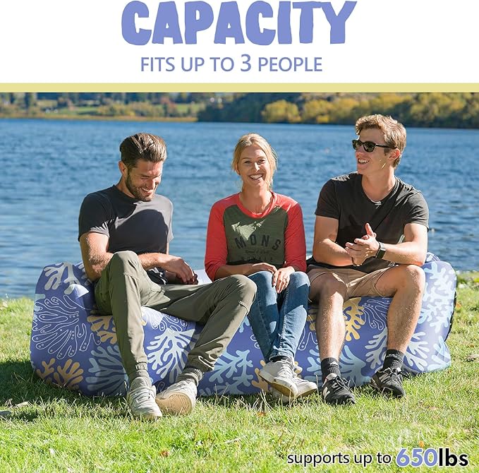 AlphaBeing Inflatable Lounger Beach Chair Accessories, Air Sofa Hammock Inflatable Couch for Camping Backyard Lakeside with Compression Sacks, Ideal Outdoor Gifts for Adults