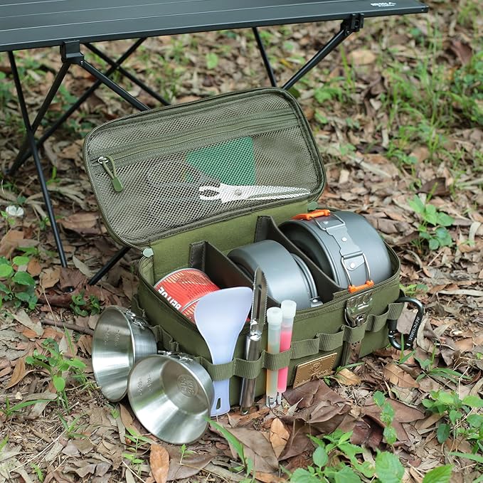 Tactical Camping Storage Bag 9L Tactical Utility Tote Bag Camping Cookware Organizer Trunk Organizer