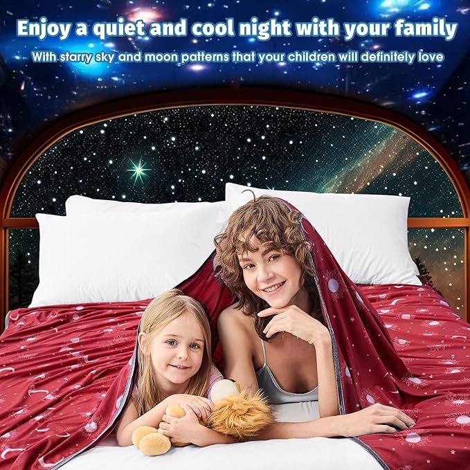 inhand Cooling Blanket Twin Size (60"x80") - Cooled Blankets for Hot Sleepers - Q-Max >0.45 Lightweight Breathable Summer Blanket for Sleeping Night Sweats to Keep Cool in The Heat -Light Red