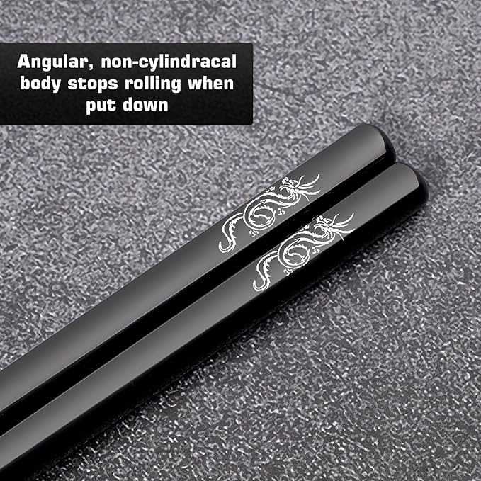 Youda Pure TITANIUM Chopsticks 1 Pairs with Black Carrying Case Ultralight and Reusable Chopsticks for Camping, Home, Travel