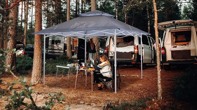 COOSHADE 13x13Ft Pop Up Canopy Tent Instant Folding Shelter 169 Square Feet Large Outdoor Sun Protection Shade(Grey)