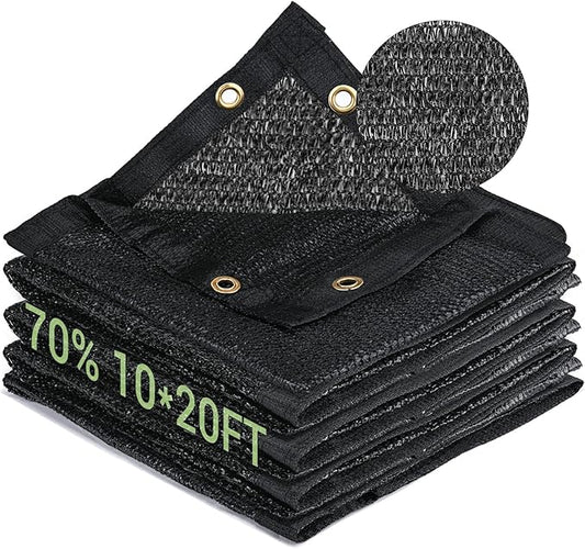 70% Garden Shade Cloth, 10x20FT HDPE Mesh Tarp with Upgraded Grommets, Keten UV-Resistant Outdoor Sun Shades for Greenhouse, Garden, Patio Plants, Pergola