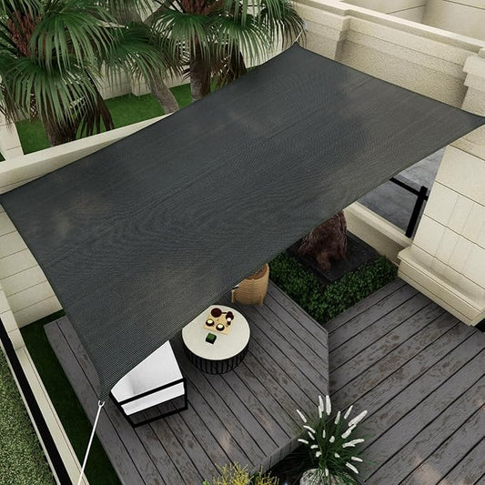 Sun Shade Sail Canopy, 10' x 13' Rectangle 95% UV Block Shade Cover for Outdoor, Backyard Patio, Lawn, Garden, Sandbox Carpor Dark Gray