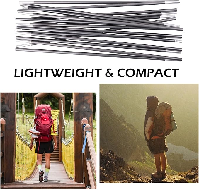 Azarxis Tent Poles Aluminum Tent Rod Replacement Camping Accessories, Multifunction Lightweight Tent Poles Repair Kit, 7001 Series Aircraft-Grade Aluminum