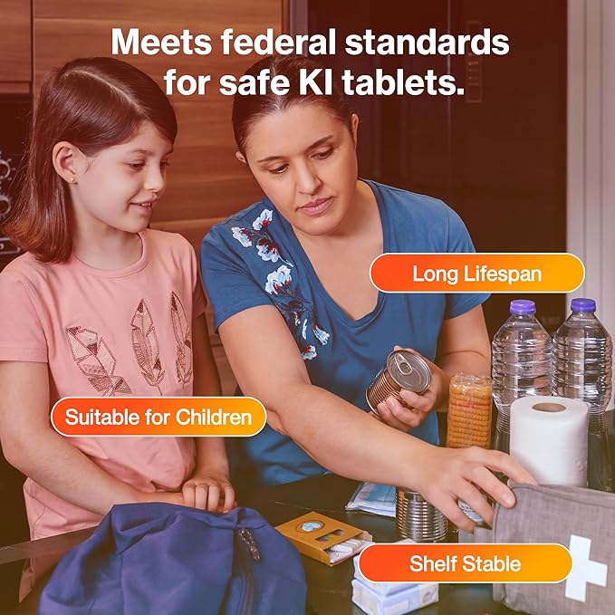 65mg Potassium Iodide Tablets (240 Pack) - Protects Your Thyroid from Nuclear Radiation Exposure