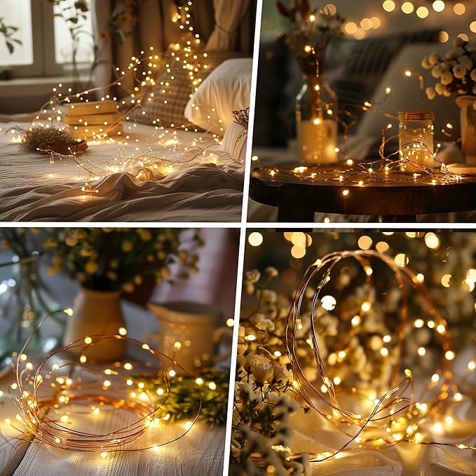 TW SHINE 66 FT 200 LED Fairy Lights for Bedroom Warm White, USB Waterproof Christmas String Lights with Remote Timer, 8 Modes Copper Wire for Indoor Outdoor Party Tree Wedding Yard Decorations