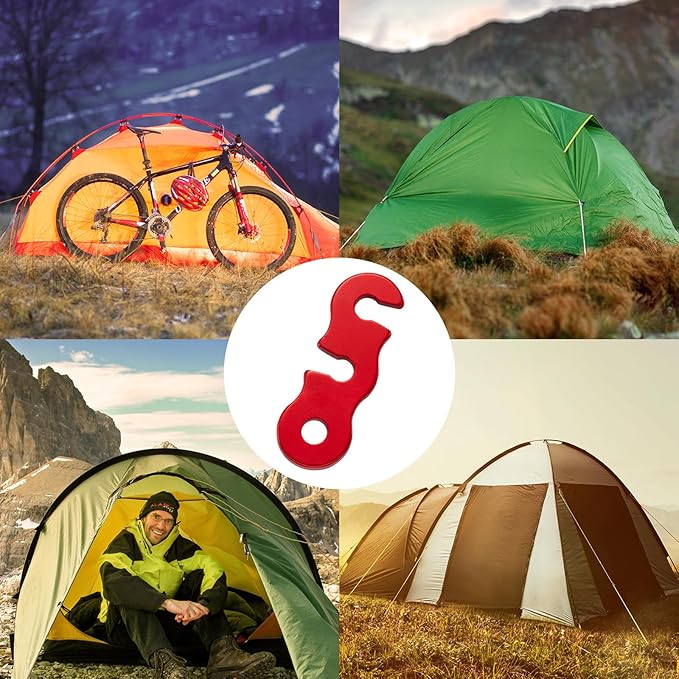 SATINIOR Guyline Tensioner Aluminum Alloy Tent Cord Paracord Tensioner Guy Line Rope Adjusters Cam Jam Cord Tighteners for Outdoor Tent Camping Hiking Accessories