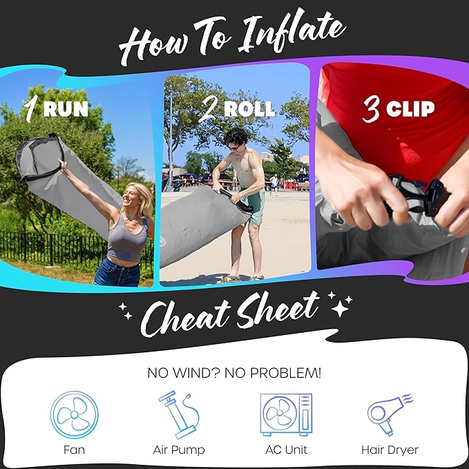 Nevlers Inflatable Lounger | 210T Polyester Inflatable Chair | No-Pump Blow Up Couch | Camping Couch Air Sofa Bed w/ 450 lbs. Cap., Pockets & Matching Bag | Use as Inflatable Couch for Adults & Kids