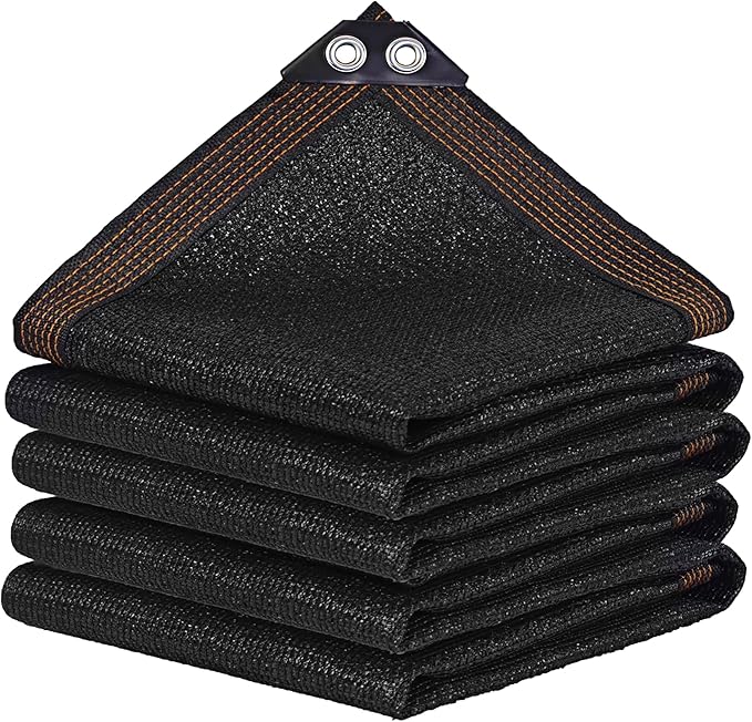 winemana Black Shade Cloth 50%, 8x10 FT Mesh Tarp - Garden Shade for Greenhouse, Patio, Vegetables, Plants Cover and Chicken Coops, Sun Shade Net for Outdoor Protection with Reinforced Grommets